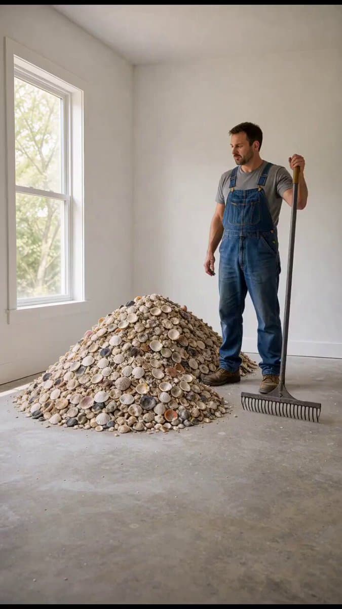 Seashell Terrazzo Bedroom Floor Prompt