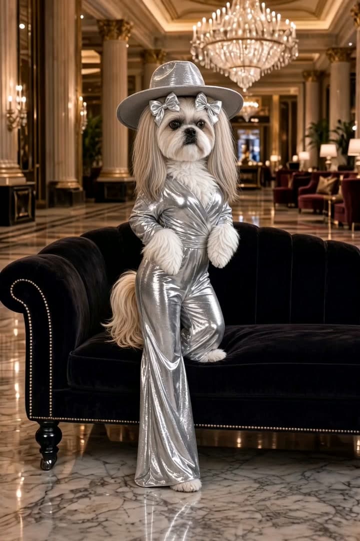 Dog Paws on Bronze Dress Video Edit