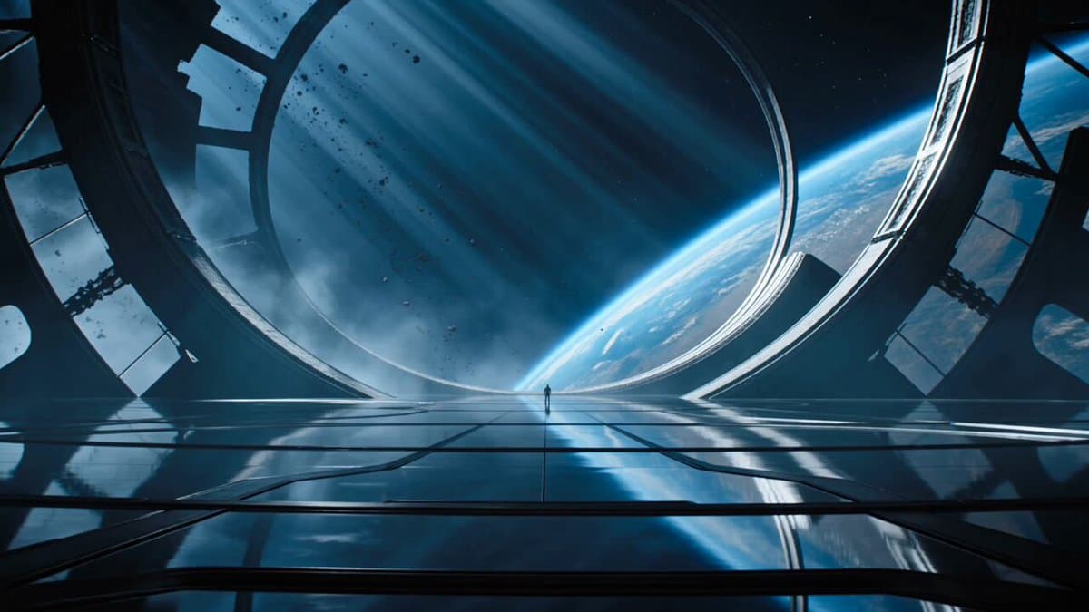 Cinematic Sci-Fi Orbital Megastructure