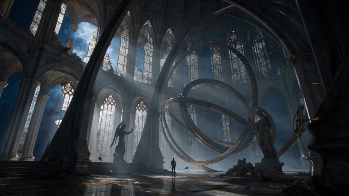 Biomechanical Angel Space Cathedral Transformation