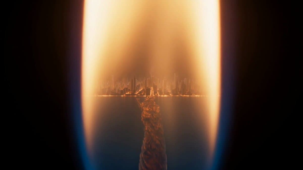 Macro Candle Flame Miniature City