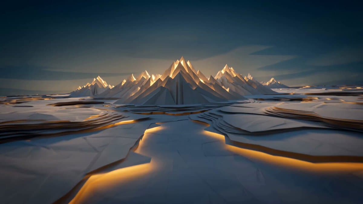 Glowing Origami Universe Transformation