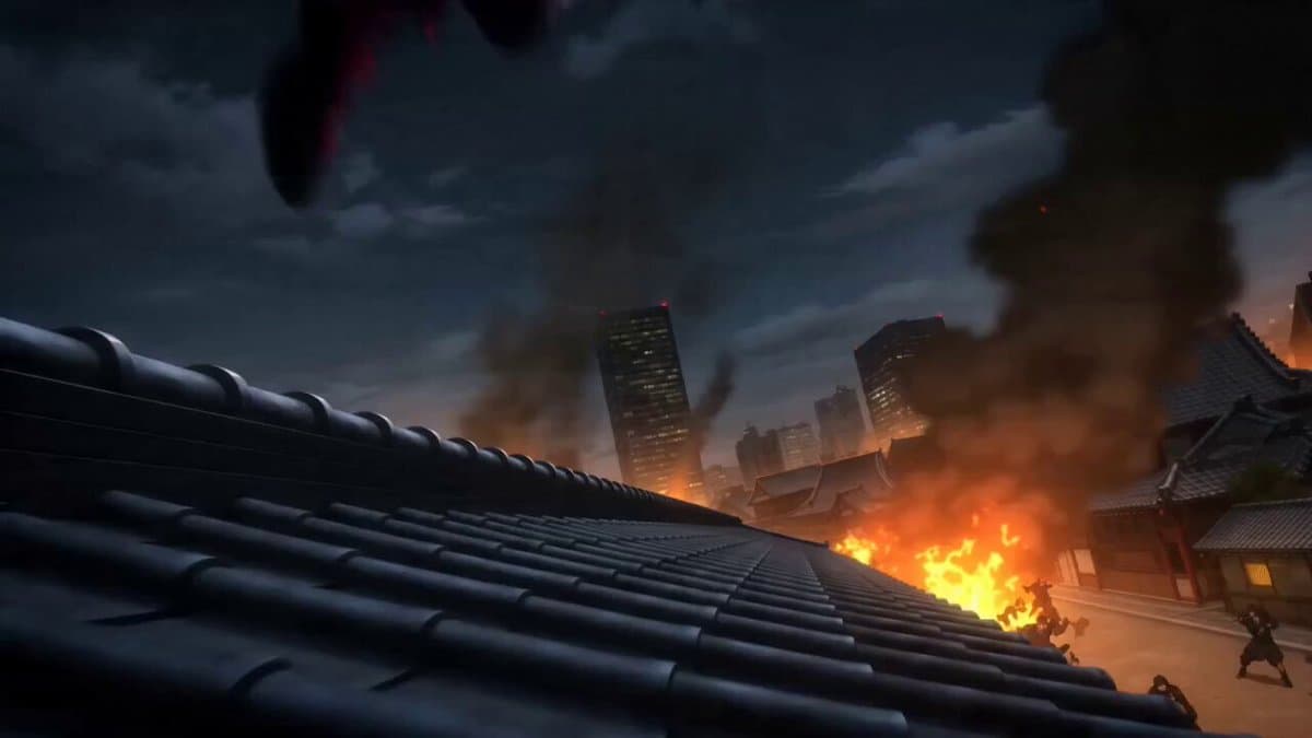 Anime Kunoichi Rooftop Battle