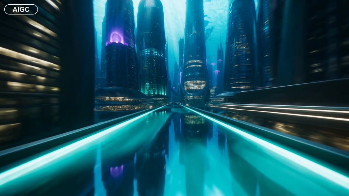 Futuristic Underwater Megacity FPV Flight
