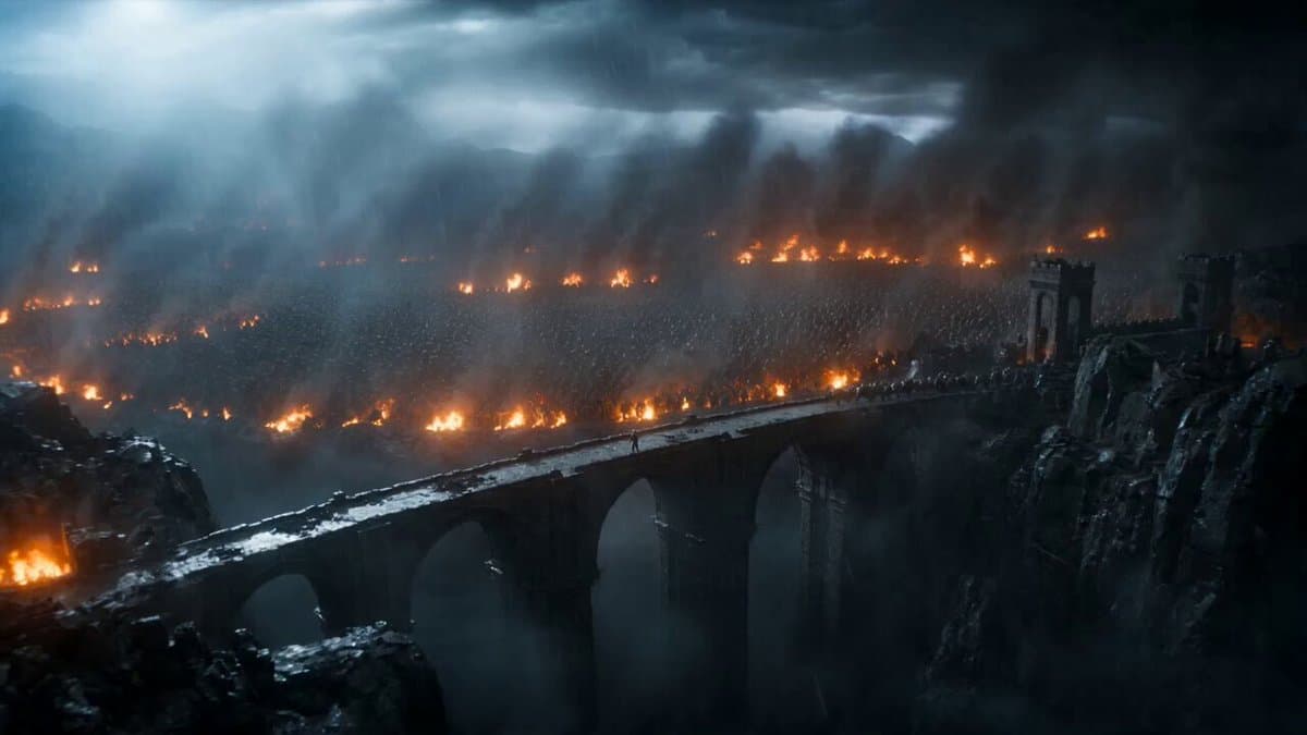 Epic Knight Battle on Ruined Bridge