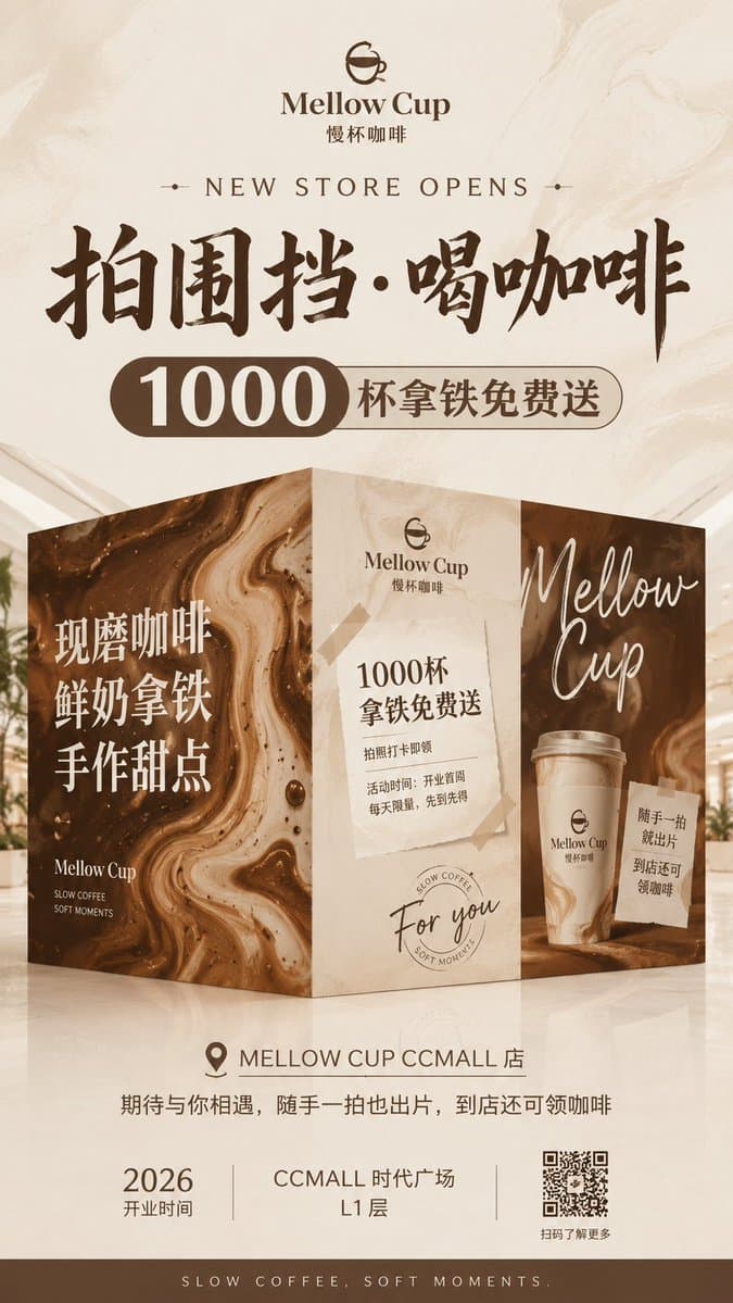 Mellow Cup Opening Hoarding Poster