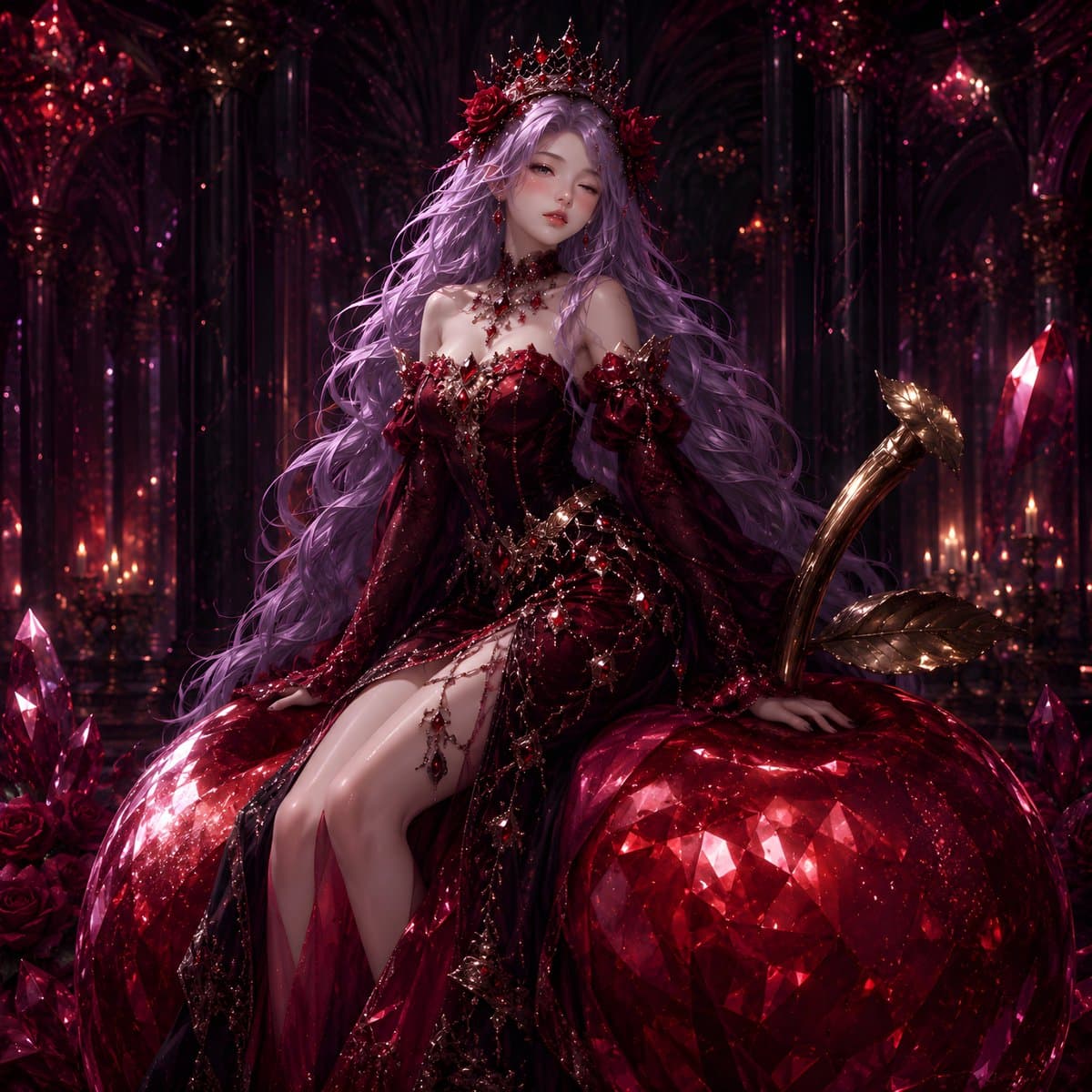 Gothic Rose Fantasy Queen Portrait