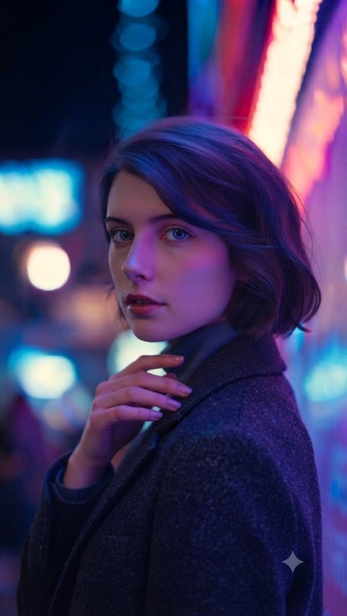Neon City Cyber-Noir Portrait