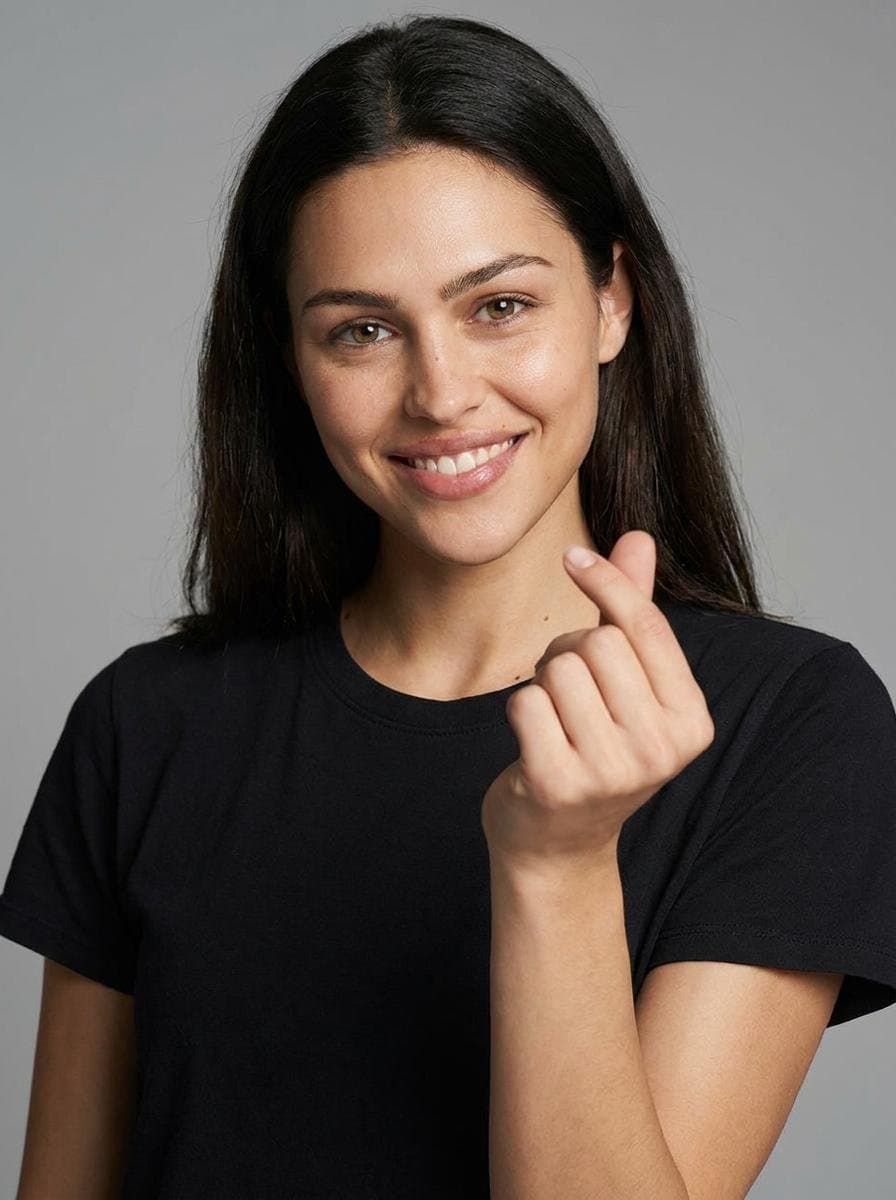 Studio Portrait Heart Gesture