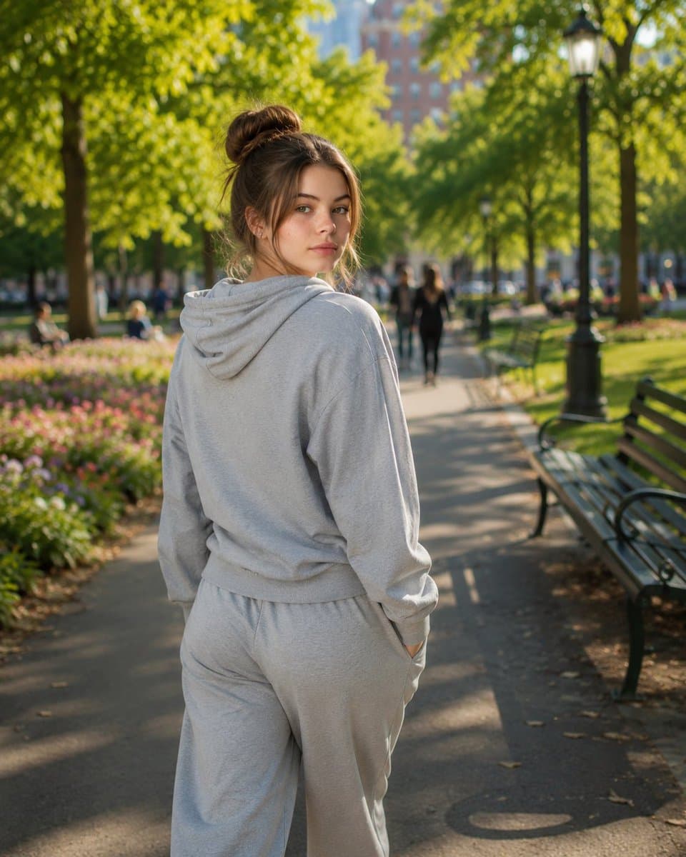 Casual Park Bench Lifestyle Portrait