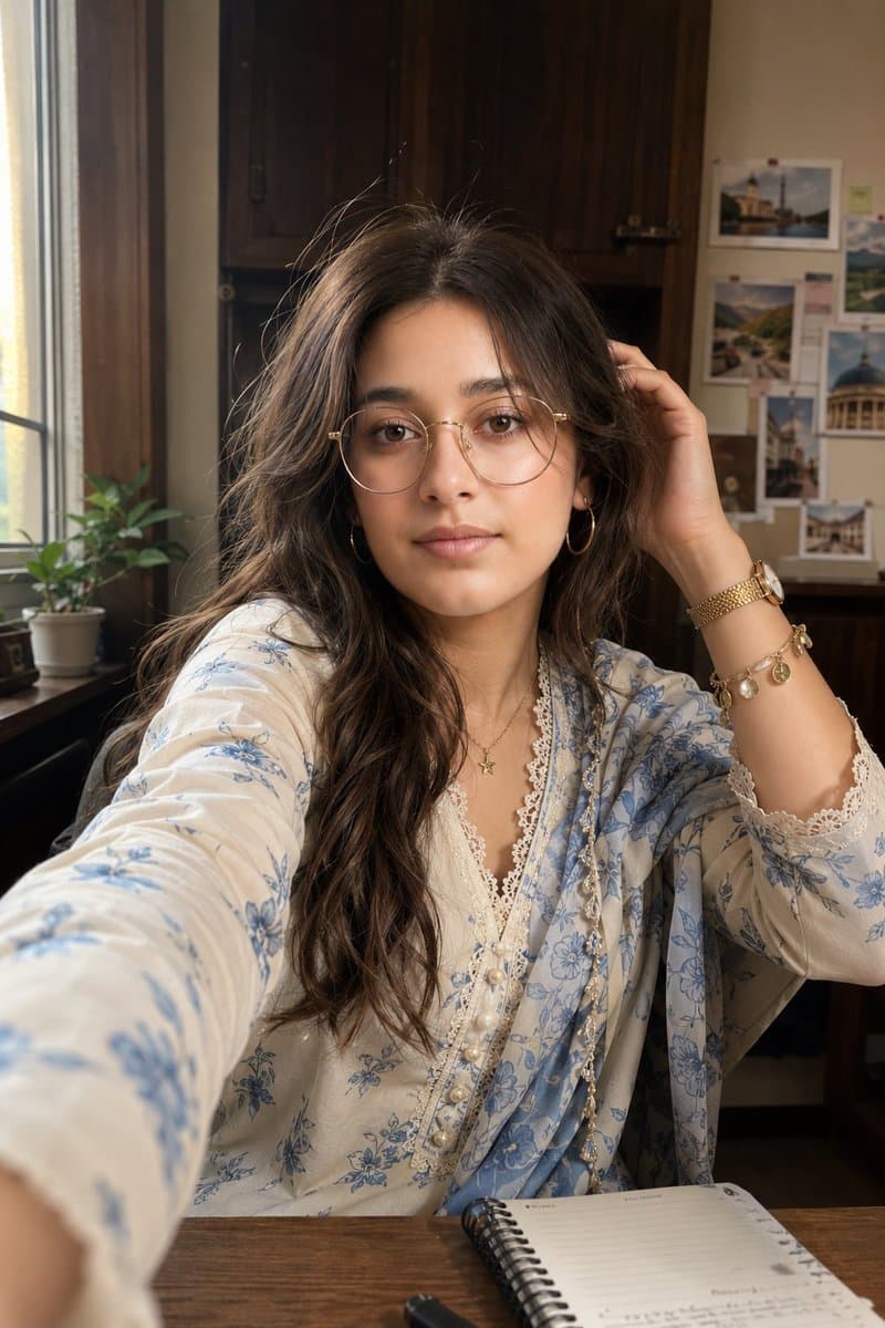 South Asian Woman Indoor Selfie