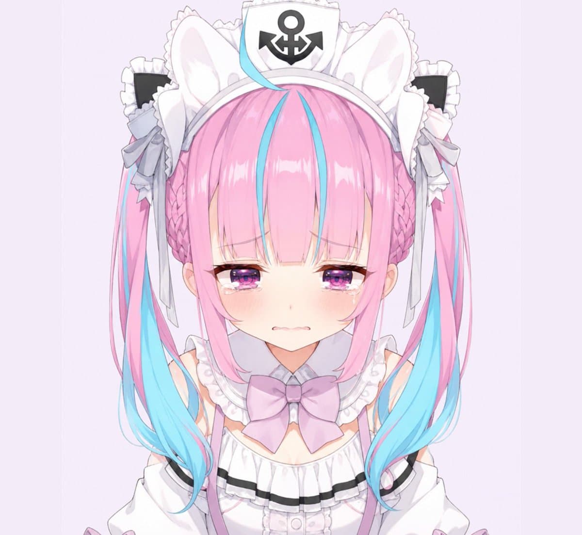 Teary Pastel Maid Anime Sticker