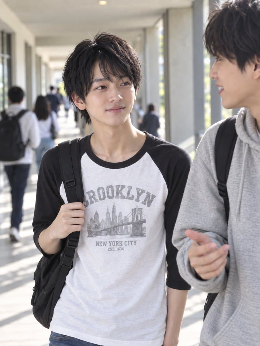 Candid Japanese Campus Friends
