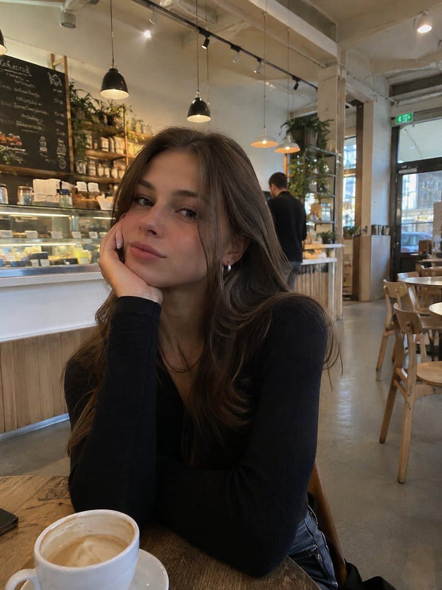 Realistic iPhone Cafe Portrait