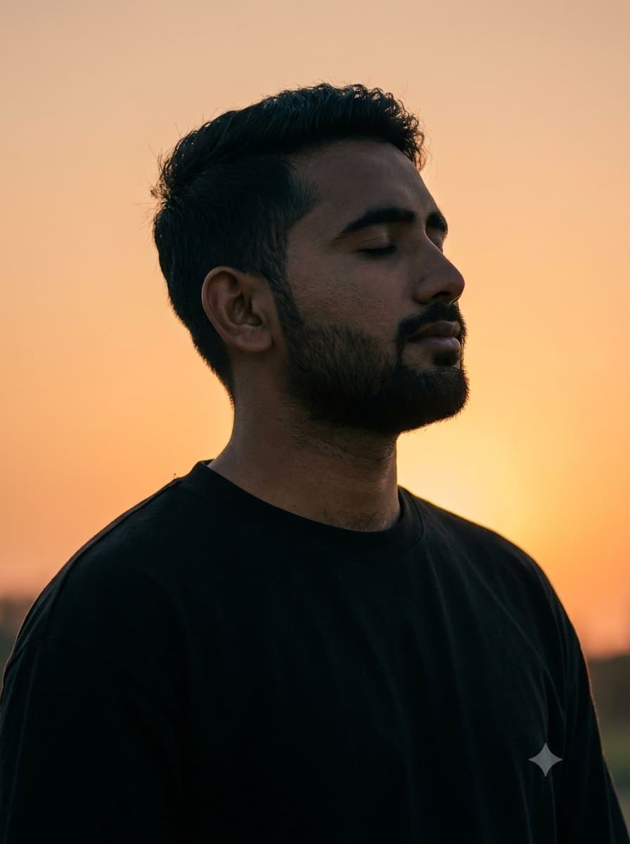 Golden Hour Sunset Side Profile Portrait