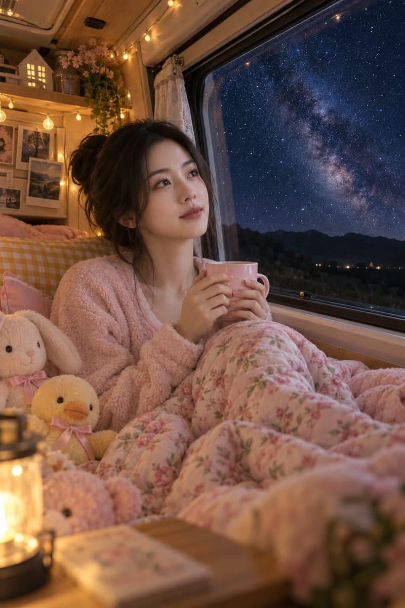 Cozy Camper Van Milky Way Night