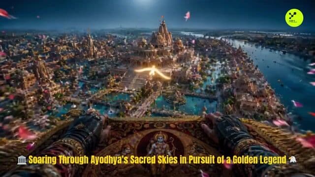 Golden Garuda Flight Over Ayodhya