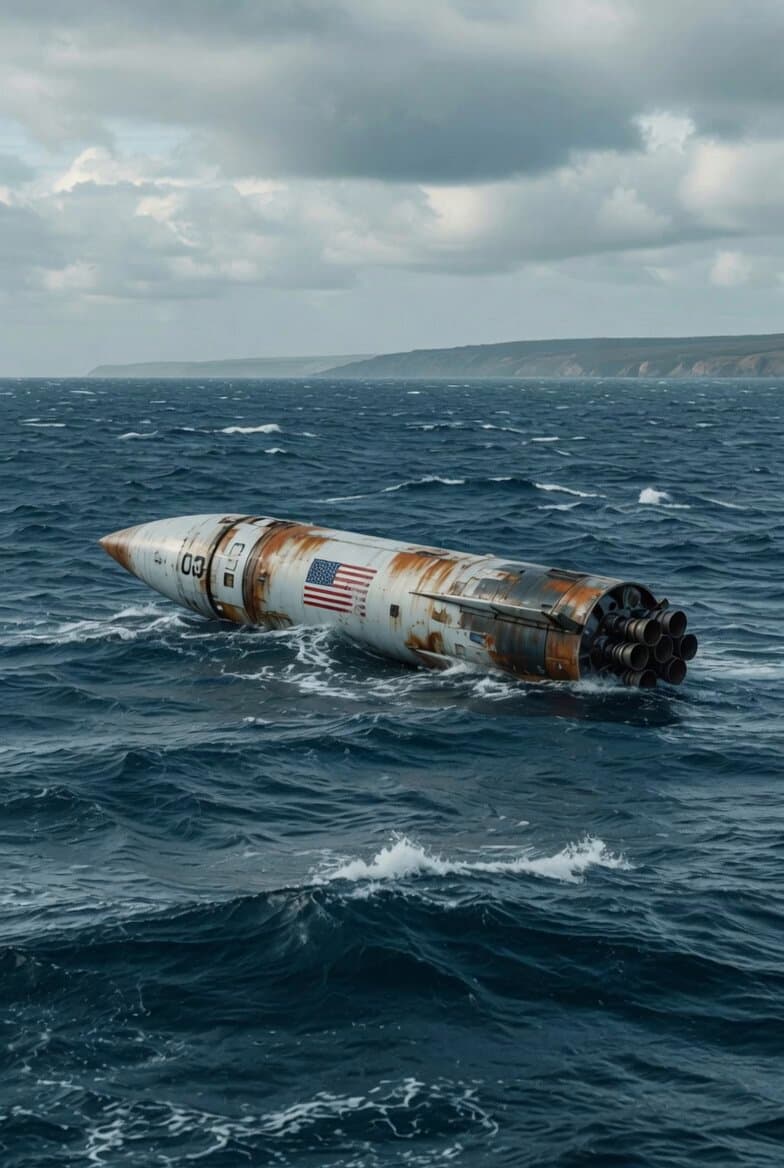 Rocket Floating in Ocean