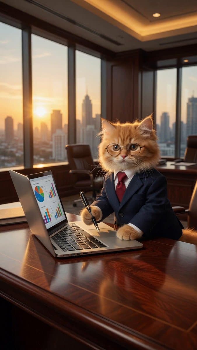 Professional Kitten CEO Office Video