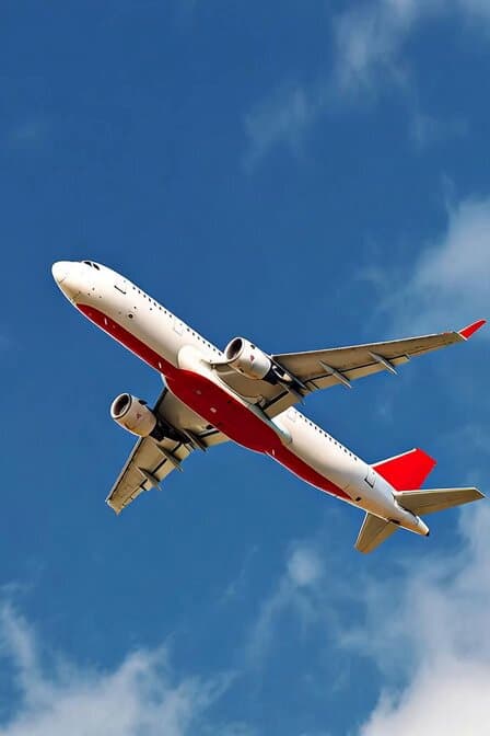 Airplane Flying Through Blue Sky