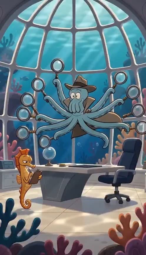 French Comic Octopus Detective Mystery
